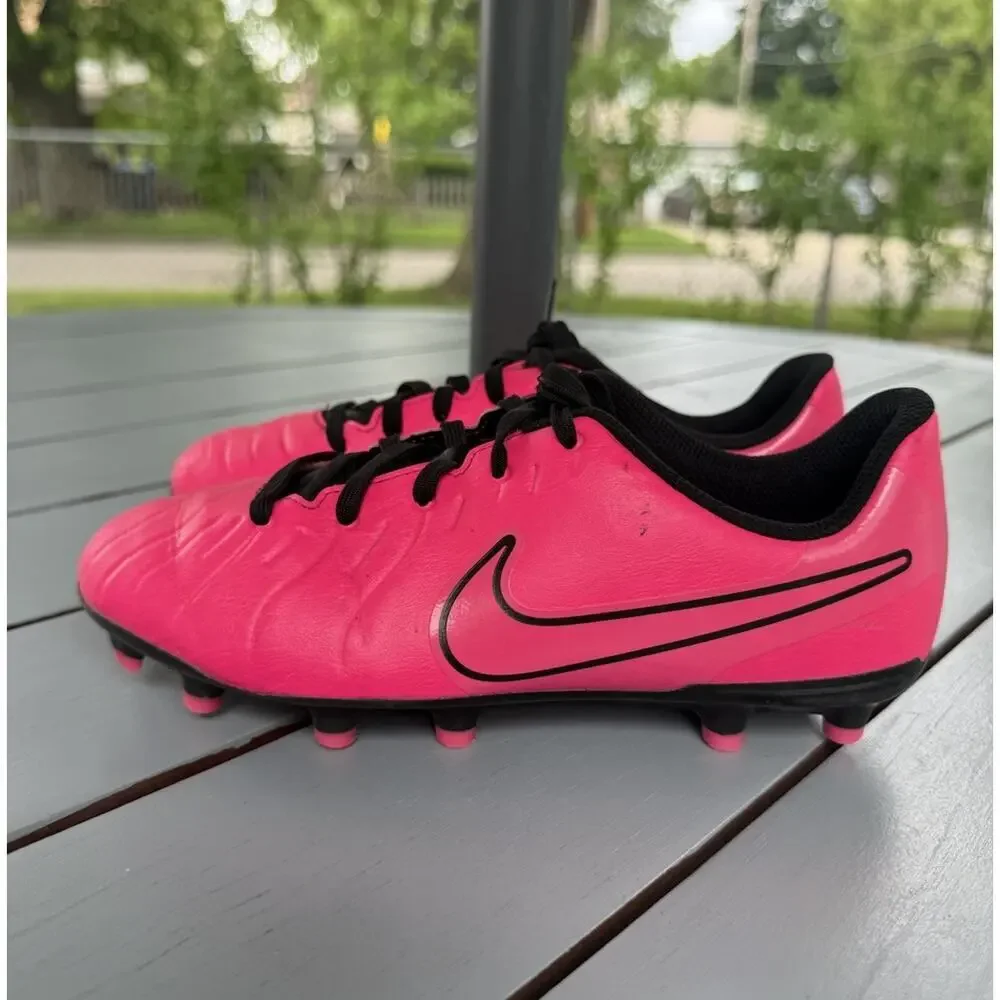 nike tiempo club fg kids youth size 3Y shoes pink athletic soccer cleats
